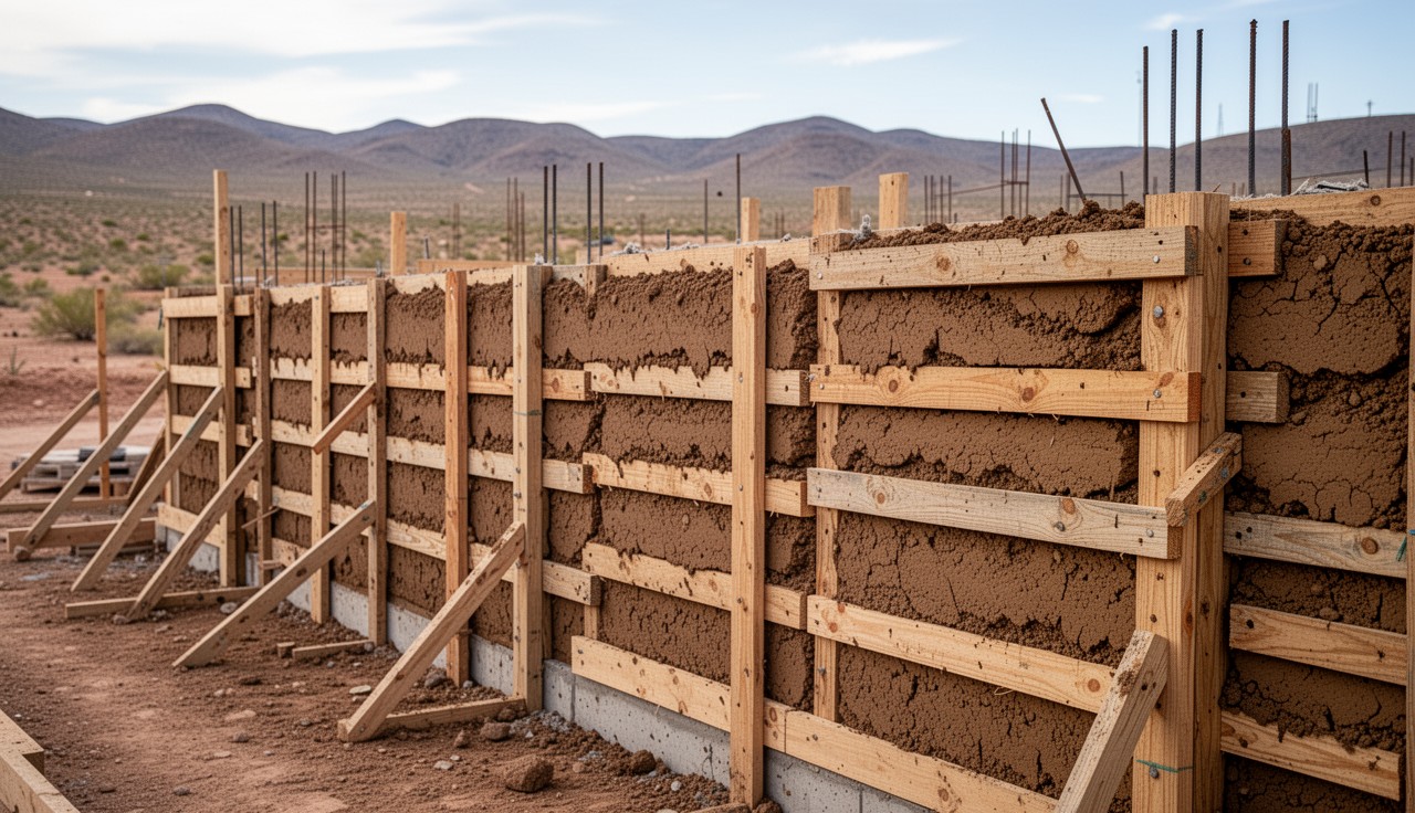 Adobe Rammed Earth
