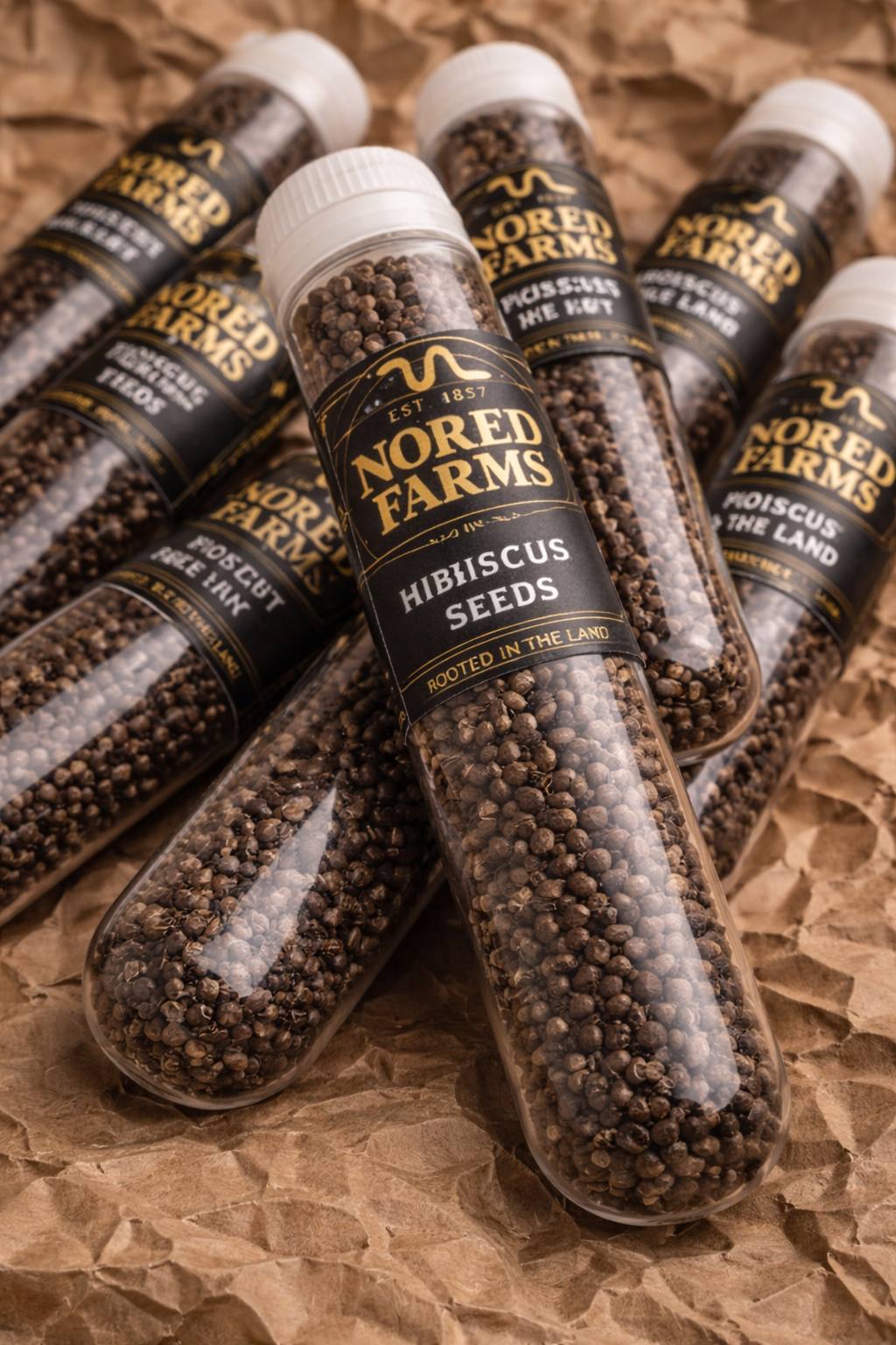 Hibiscus Seeds in glass vial